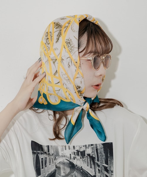 SMELLY（スメリー）の「アソートパターンスカーフ（バンダナ/スカーフ・レディース・YEL/BRN/GRN/ORG/BLK/BLU/LMN/DOT/SAX/GRY/RED/MNT/BLK/IVO/WHT/ORG/BLU・-）」の15枚目の写真