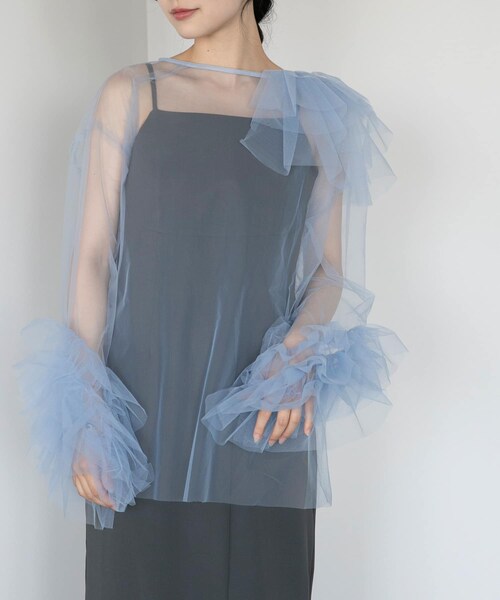 URBAN RESEARCH ROSSO（アーバンリサーチロッソ）の「ANDRESD　blooming tulle dress（ワンピース・レディース・L/BLUE/BLACK・36/38）」の7枚目の写真
