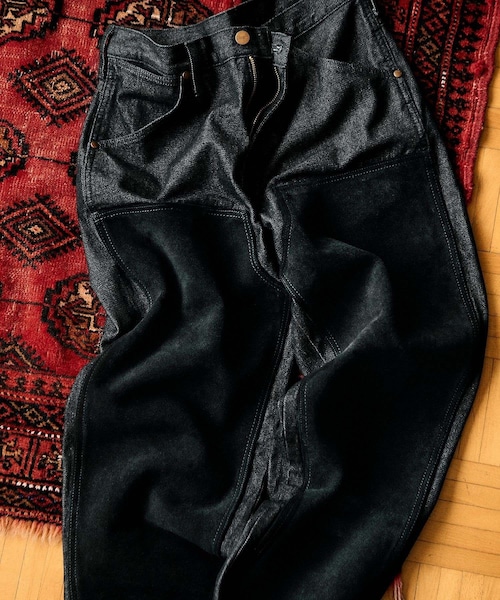 ADAM ET ROPE'（アダムエロペ）の「【Wrangler for WILD LIFE TAILOR】 EX SUEDE DOUBLE KNEE JEAN（デニムパンツ・メンズ・ブラック/ネイビー・28/29/30/31/32/33/34/36）」の20枚目の写真