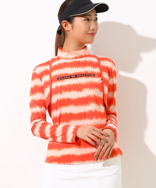 ROPE'(ロペ)の「【UV】【吸水速乾】タイダイボーダー長袖ボレロ(その他トップス・レディース・ブラック/ネイビー/オレンジ・F)」の4枚目の写真