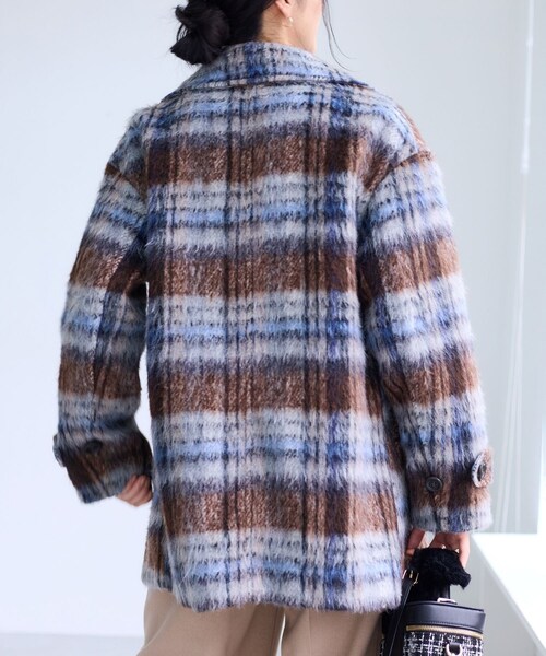 VIS(ビス)の「【WEB限定】シャギーミディ丈Pコート(ピーコート・レディース・ブラウン系/ネイビー・M/S)」の18枚目の写真