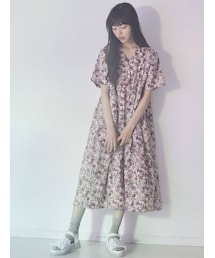 merry jenny | flowerオープンカラーシャツワンピース(ワンピース)