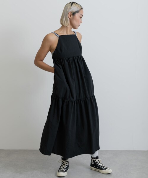 THE GOODLAND MARKET(ザグッドランドマーケット)の「『別注』MIDIUMISOLID×TGM RE-Volume camisole one-piece(ワンピース・レディース・GRAY/GREIGE/BLACK・one)」の7枚目の写真