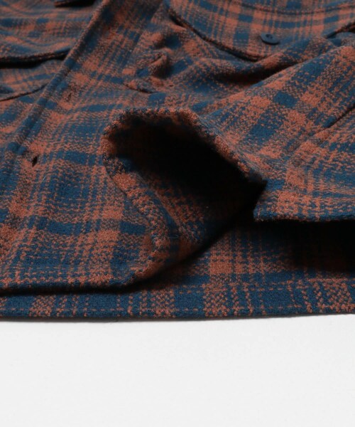 SENSE OF PLACE by URBAN RESEARCH(センスオブプレイスバイアーバンリサーチ)の「ヘビーネルチェックシャツジャケット(テーラードジャケット・メンズ・NVY×ORG/BRN×BEG・M/L)」の13枚目の写真