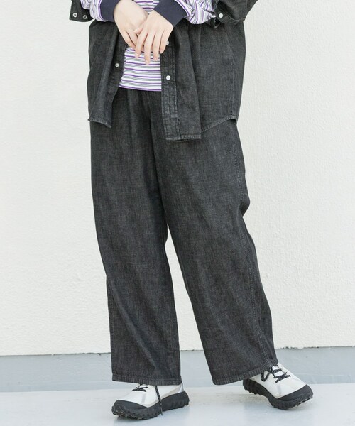 EKAL(エカル)の「『別注』Wrangler×EKAL デニムリラックスバギーパンツ(デニムパンツ・レディース・O.W/BLACK・Free)」の5枚目の写真