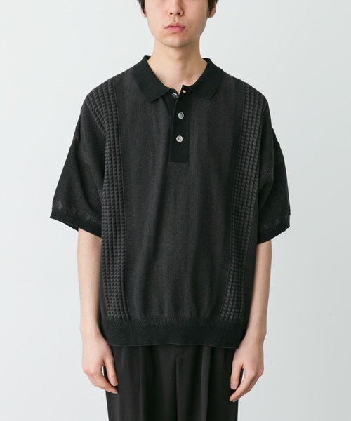 URBAN RESEARCH DOORS(アーバンリサーチドアーズ)の「YASHIKI AOTSUYU KNIT POLO(ポロシャツ・メンズ・M.GRAY/BROWN/BLACK・1/2)」の7枚目の写真