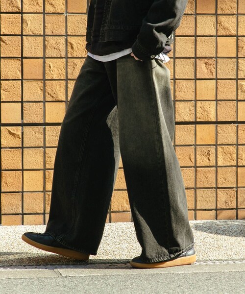 SENSE OF PLACE by URBAN RESEARCH（センスオブプレイスバイアーバンリサーチ）の「『ユニセックス』ヴィンテージライクデニムワイドパンツ（デニムパンツ・メンズ・D.INDIGO/BLACK・M/L）」の12枚目の写真