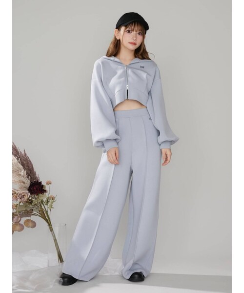 EATME（イートミー）の「センタープレスワイドパンツ（セットアップ可能）（その他パンツ・レディース・アイボリー/グレー/ブラック/ブルー・F）」の18枚目の写真