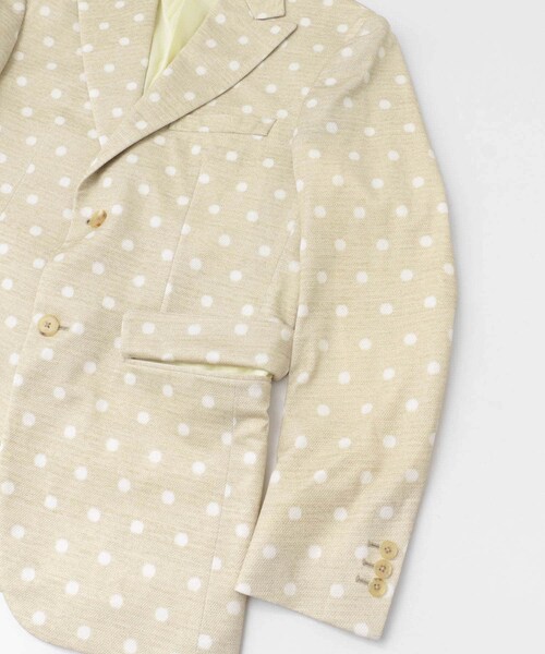 URBAN RESEARCH（アーバンリサーチ）の「MEHRABIAN55 by URBAN RESEARCH　ドットパターンピークドジャケット（テーラードジャケット・メンズ・WHITE/BLACK・44/46/48）」の5枚目の写真