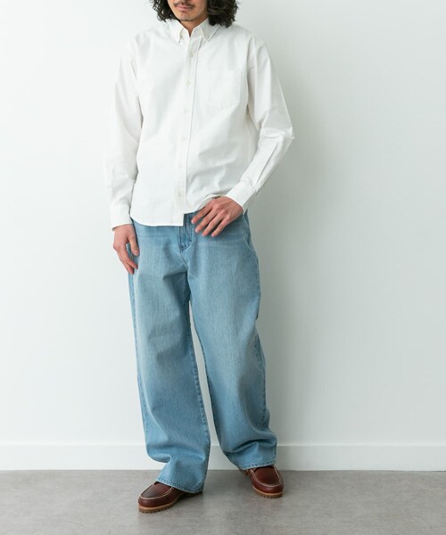 URBAN RESEARCH Sonny Label（アーバンリサーチサニーレーベル）の「抗菌オックスボタンダウン長袖シャツ（シャツ/ブラウス・メンズ・ホワイト/サックス/ネイビー/オフストライプ/ブルーストライプ・S/M/L/XL）」の11枚目の写真