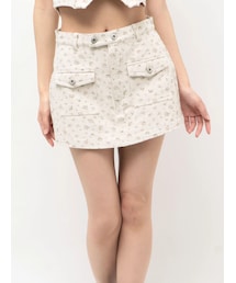 CALNAMUR | ツイルフラワーミニスカパン(スカート)
