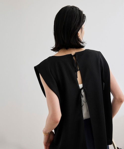 ROPE'(ロペ)の「シャイニー2WAYリボンブラウス/洗える(シャツ/ブラウス・レディース・ブラック/ネイビー/シルバー・F)」の20枚目の写真