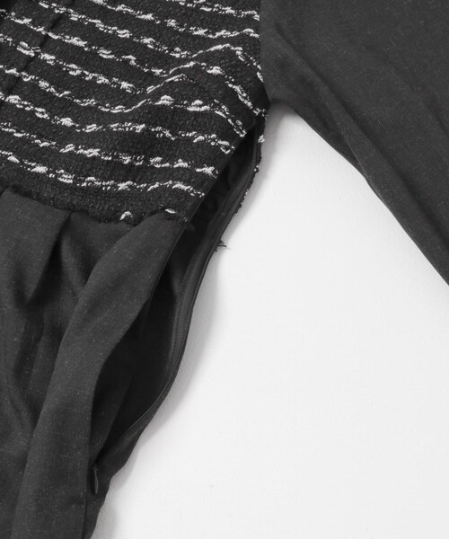 URBAN RESEARCH ROSSO（アーバンリサーチロッソ）の「F by ROSSO　ツイードドッキングワンピース（ワンピース・レディース・BLACK/BLACK STP/BLACK　STP・36/38）」の15枚目の写真