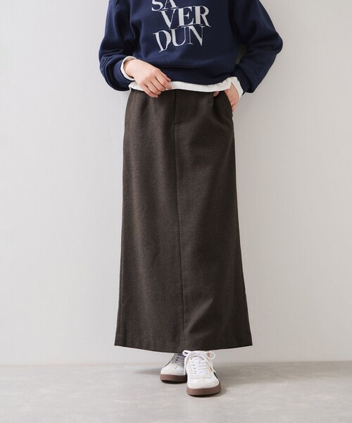 VIS（ビス）の「へリンボーンIラインロングスカート/セットアップ対応（スカート・レディース・チャコール/ダークブラウン・M/S）」の8枚目の写真