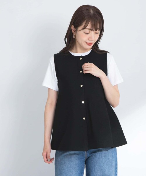 URBAN RESEARCH Sonny Label（アーバンリサーチサニーレーベル）の「『WEB限定』2WAYペプラムニットベスト（ニット/セーター・レディース・ベージュ/ライトグレー/ブラック・FREE）」の11枚目の写真