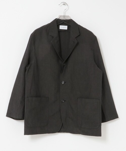 URBAN RESEARCH（アーバンリサーチ）の「new basic　WOOL LINEN SINGLE SHIRTS JACKET（テーラードジャケット・メンズ・BK STRIPE/BLACK・M/L/XL）」の4枚目の写真