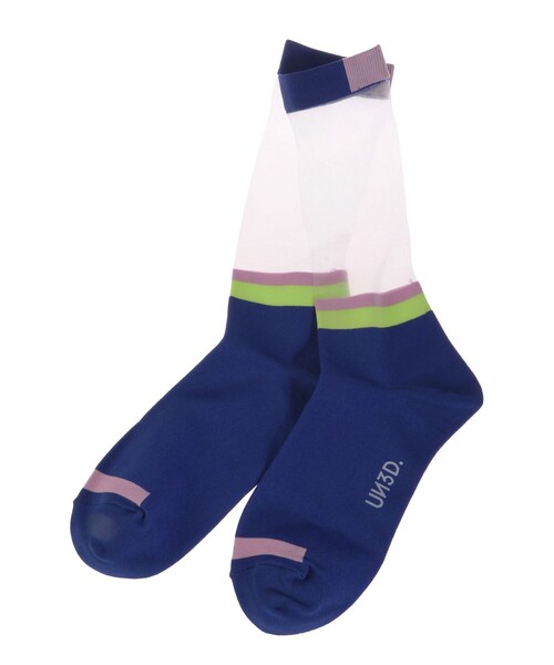 UN3D.(アンスリード)の「SHEER STRATUM SOCKS(ソックス/靴下・レディース・ライム/ブルー/ターコイズ・F)」の3枚目の写真