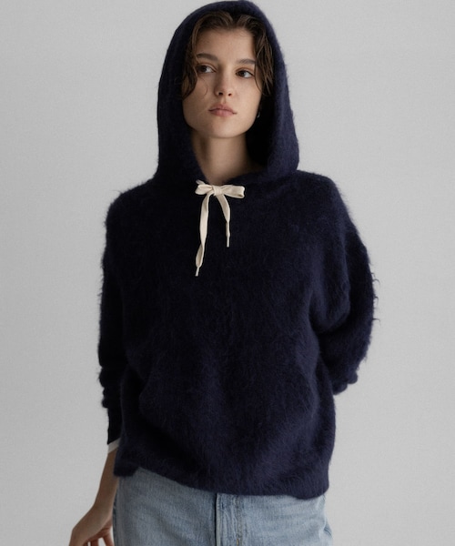 URBAN RESEARCH Sonny Label（アーバンリサーチサニーレーベル）の「フーディシャギーニットプルオーバー（ニット/セーター・レディース・グレー/ブラウン/ネイビー・Free）」の3枚目の写真