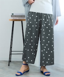 nissen | 接触冷感ポケット付プリントカットソーパンツ（股下55cm）＜大きいサイズ有＞(パンツ)