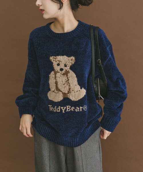ITEMS URBANRESEARCH（アイテムズ アーバンリサーチ）の「Teddy Bear モールクルーネックニット（ニット/セーター・メンズ・GRY/NVY/GRN・M/L）」の11枚目の写真