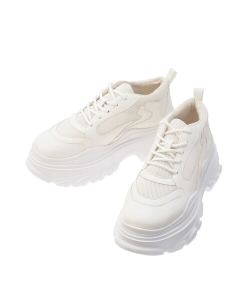 jouetie（ジュエティ）の「ボリュームソールスニーカー（スニーカー・レディース・オフホワイト/ブラック・M/L）」の5枚目の写真