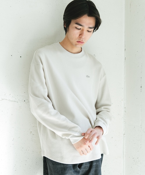URBAN RESEARCH DOORS（アーバンリサーチドアーズ）の「『別注』LACOSTE×DOORS　THICK PIQUE ROUND LONG-SLEEVE（Tシャツ/カットソー・メンズ・HAMMAM/ABYSS BLUE/BIRCH/BLACK BIRD・3/4/5）」の9枚目の写真