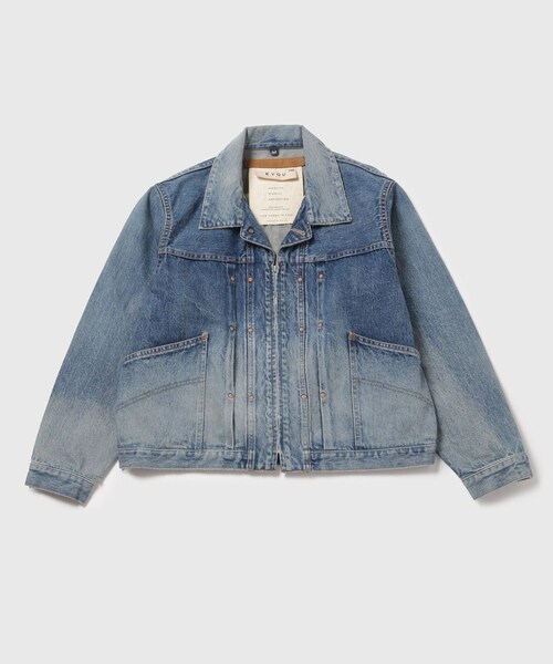 ADAM ET ROPE'(アダムエロペ)の「【KYOU/キョウ】ROEBUCK HIPPIE Type-50s Jacket by 66 Selvedge Denim(デニムジャケット・メンズ・ブルー系・1/2)」の3枚目の写真