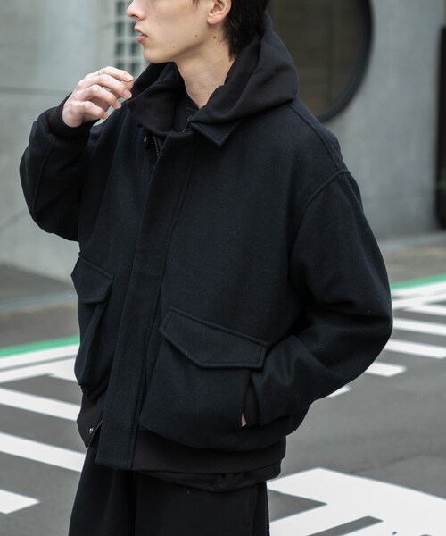 SENSE OF PLACE by URBAN RESEARCH（センスオブプレイスバイアーバンリサーチ）の「『UR TECH』カットメルトンブルゾン（ブルゾン・メンズ・BLACK/BROWN/KHAKI・M/L）」の5枚目の写真