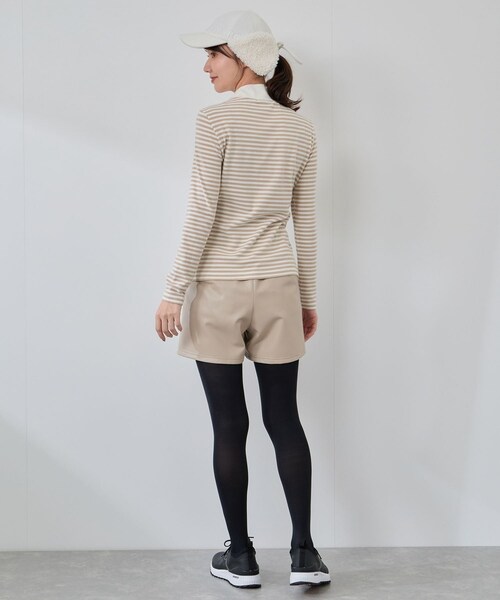 ROPE'（ロペ）の「レザーライクショートパンツ/Oggi掲載（その他パンツ・レディース・ブラック/ベージュ・L/M/S）」の13枚目の写真