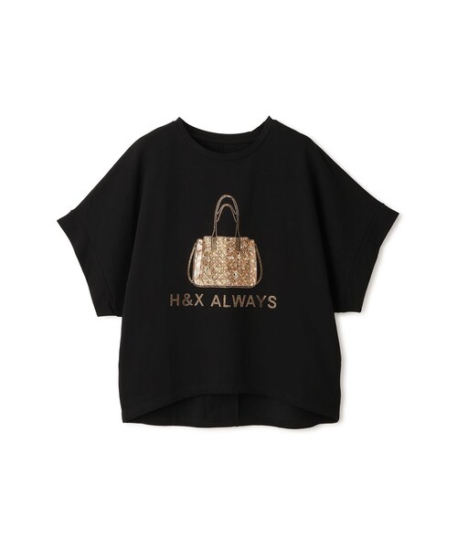 Jayro(ジャイロ)の「スパンコール刺繍バッグモチーフT(Tシャツ/カットソー・レディース・ブラック/ホワイト系/ベージュ・F)」の5枚目の写真