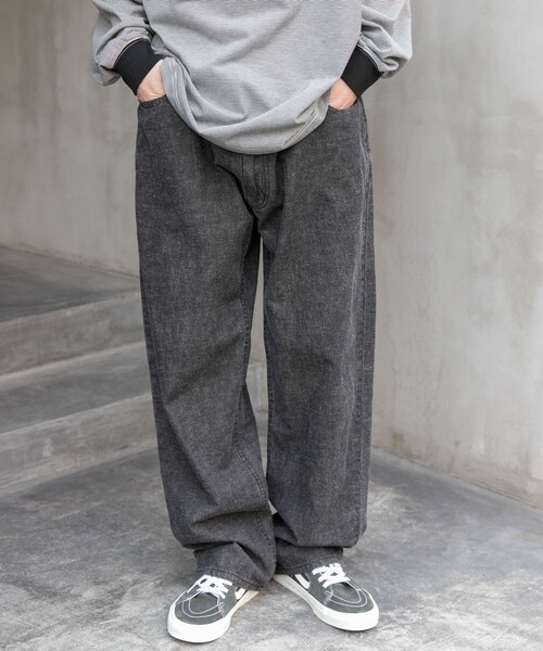 URBAN RESEARCH DOORS(アーバンリサーチドアーズ)の「FORK&SPOON 綿麻デニム5ポケットパンツ(デニムパンツ・メンズ・BLACK/ONEWASH・4/5)」の4枚目の写真