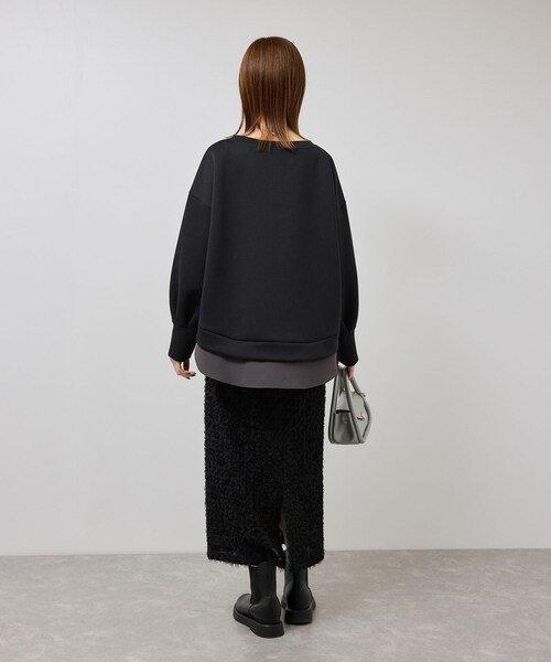 ROPE' PICNIC（ロペピクニック）の「カルゼダンボールレイヤードプルオーバー（Tシャツ/カットソー・レディース・チャコール/グレー系/キナリ・F）」の7枚目の写真