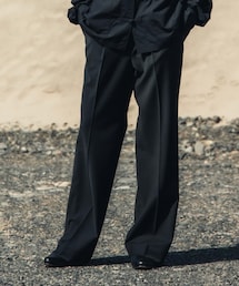 YohKi | Wide straight slacks(BLACK)(スラックス)
