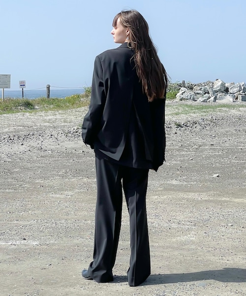 YohKi（ヨウキ）の「Wide straight slacks(BLACK)（スラックス・レディース・BLACK・1/2/3）」の4枚目の写真