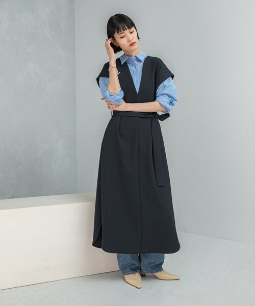 URBAN RESEARCH ROSSO（アーバンリサーチロッソ）の「ウエストマークジャンパースカート（ワンピース・レディース・OFF/GRAY/NAVY・Free）」の4枚目の写真