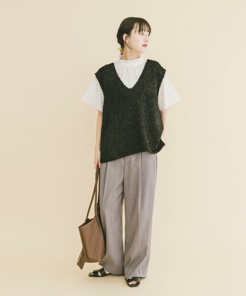 ITEMS URBANRESEARCH(アイテムズ アーバンリサーチ)の「リボンヤーンベスト(ニット/セーター・レディース・OFF/BLK/CHA・Free)」の14枚目の写真