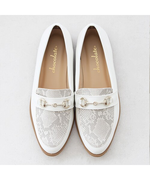 Shoe Fantasy(シューファンタジー)の「柔らかビットローファー(ローファー・レディース・グレー/ホワイト・22.0/22.5/23.0/23.5/24.0/24.5/25.0/22.0~25.0cm)」の1枚目の写真