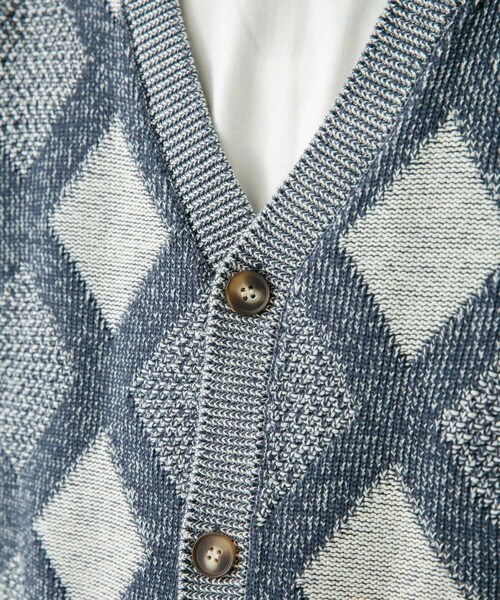 URBAN RESEARCH Sonny Label（アーバンリサーチサニーレーベル）の「ジャガードVネックニットカーディガン（カーディガン/ボレロ・メンズ・ボルドー/オフ/グリーン・M/L）」の11枚目の写真