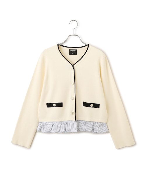 VIS(ビス)の「【MARY QUANT×VIS】メタルボタンドッキングカーディガン(カーディガン/ボレロ・レディース・ブラック/キナリ/ダークブラウン・F)」の7枚目の写真