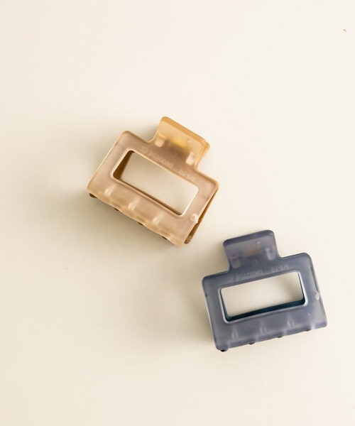 SMELLY（スメリー）の「スクエアマットカラーバンス（バレッタ/ヘアクリップ・レディース・BEG/BLU・-）」の4枚目の写真