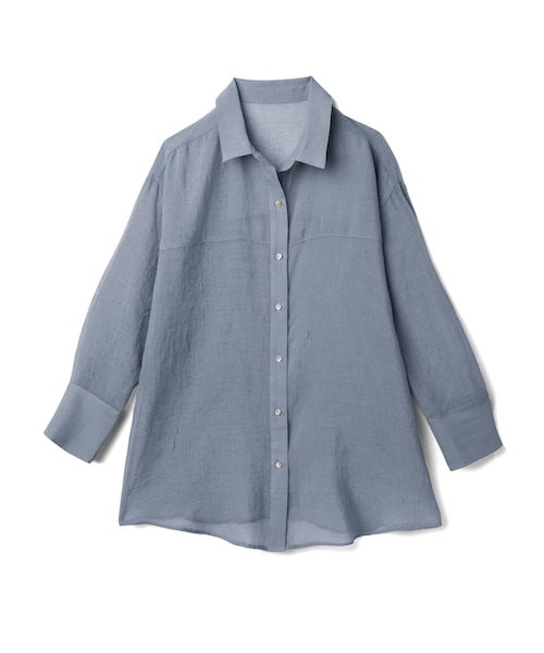 GRL（グレイル）の「しわ加工シアーシャツ（シャツ/ブラウス・レディース・ベージュ/モカ/ブルー/オフホワイト・F）」の4枚目の写真