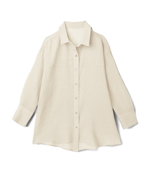 GRL（グレイル）の「しわ加工シアーシャツ（シャツ/ブラウス・レディース・ベージュ/モカ/ブルー/オフホワイト・F）」の2枚目の写真