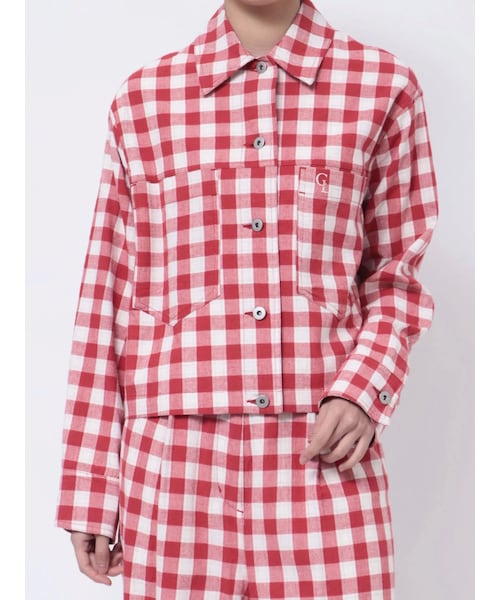 CALNAMUR（カルナムール）の「BLOCK CHECK JK/ブロックチェックジャケット（その他アウター・レディース・ブラック/レッド・F）」の7枚目の写真