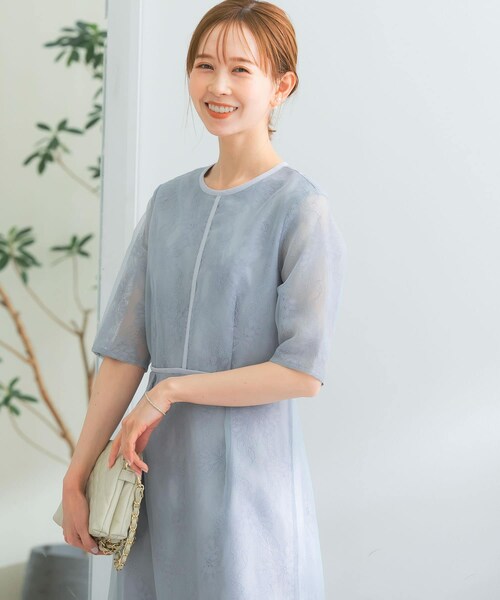 URBAN RESEARCH ROSSO（アーバンリサーチロッソ）の「kaene　シアーレースパイピングドレス（ワンピース・レディース・sax/bk・38）」の11枚目の写真