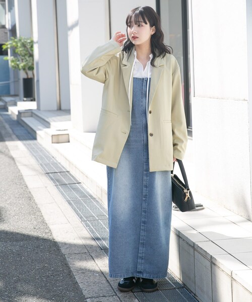 ITEMS URBANRESEARCH(アイテムズ アーバンリサーチ)の「ルーズテーラード強撚ジャケット(テーラードジャケット・レディース・KHK/Y.BEG/CHA・Free)」の19枚目の写真
