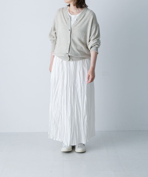 かぐれ(カグレ)の「コットンクリンクルスカート(スカート・レディース・OFF/GRAY/BLACK・Free)」の6枚目の写真