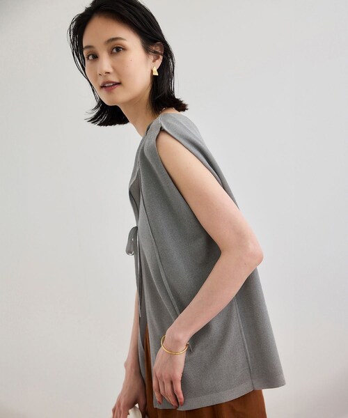 ROPE'(ロペ)の「シャイニー2WAYリボンブラウス/洗える(シャツ/ブラウス・レディース・ブラック/ネイビー/シルバー・F)」の16枚目の写真