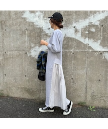 バックプリーツスウェットワンピース