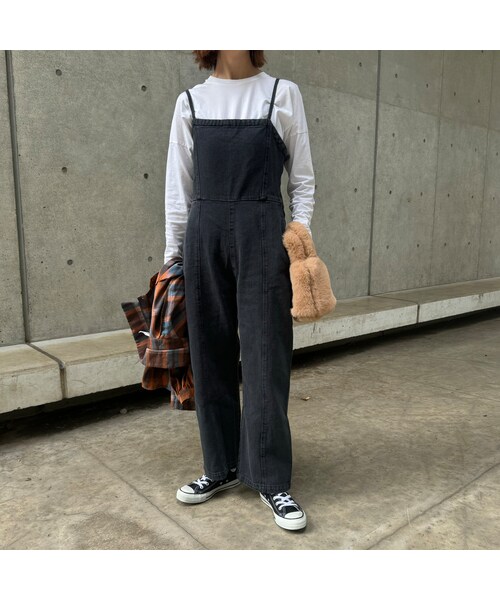 copine(コピン)の「デニムキャミサロペット(2color)(サロペット/オーバーオール・レディース・ブルー/ブラック・ワンサイズ)」の1枚目の写真