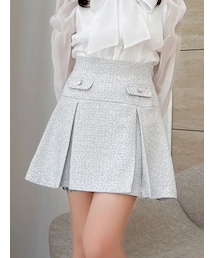 dazzlin | ツイードボックスプリーツミニスカート(スカート)